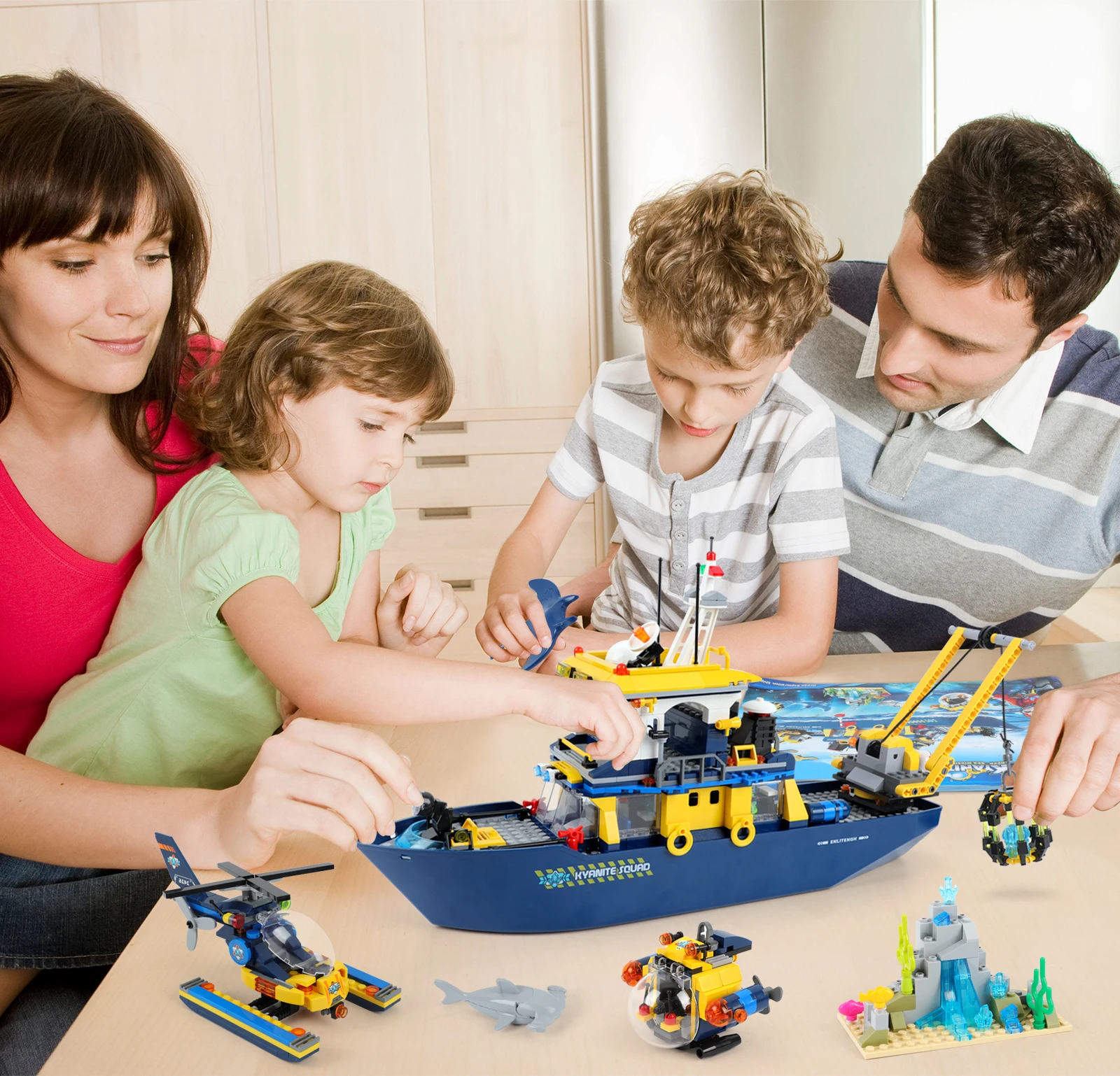 753PCS STEM City Ocean Exploration Ship Deep Sea Explorer Boat Building Sets Model Toy Building Block Kit For Kids Gift