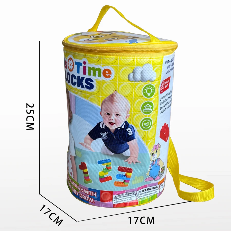 Classic Large Particle Building Blocks for Kids STEM Toy Building Bricks Set PVC Bag Unisex 180PCS Plastic Toy Car for Kids