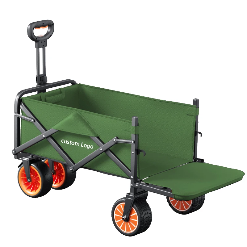 Customizable OEM Electric Wagon for Outdoor Activities Hand Luggage Cart Trolleys with Mesh Structure Fishing Shopping Storage