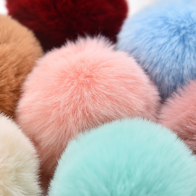 
Wholesale Faux Fur Ball Keyring Pom Pom Keychain For bags pendant 