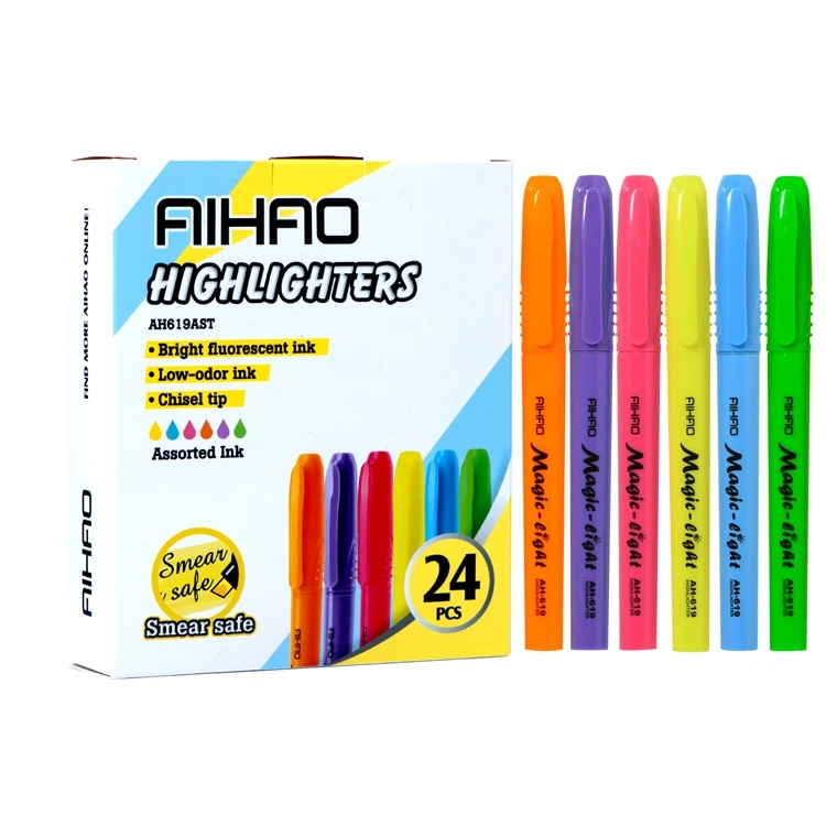 Wholesale Cheap Good Quality Pen Style Fiber Plastic Highlighter Pen