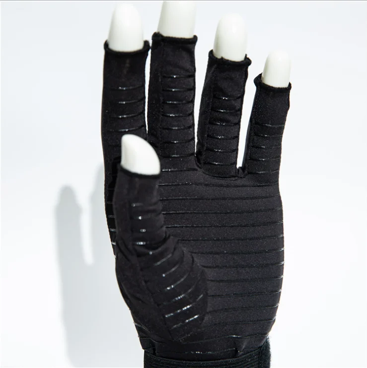 Daily nursing rehabilitation half - finger Therapeutic copper compression arthritis safety gloves