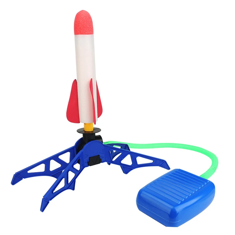 Outdoor Sports Light Up Foam Stomp Air Pressed Stomp Rocket Pedal Games Powered Led Air Rocket Launcher Toy For Kids