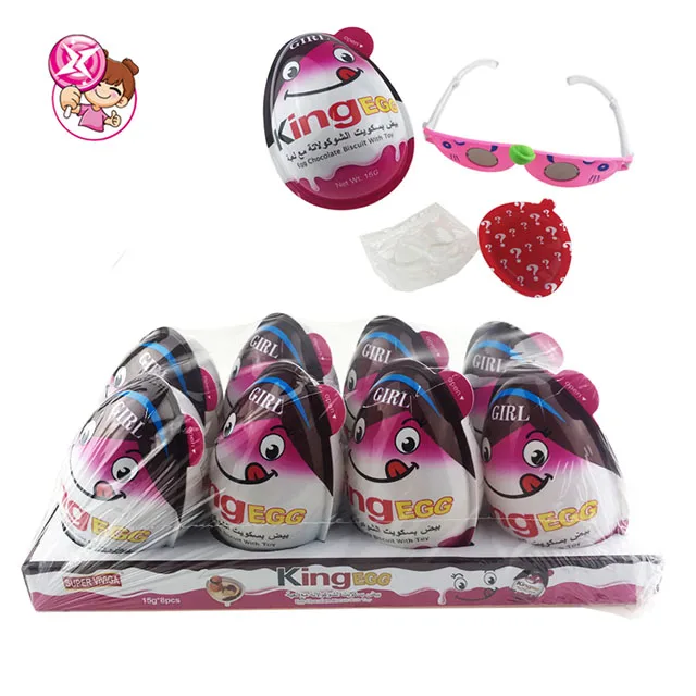 Factory wholesale hot selling candy New 2024 Kids Color Surprise Egg toys Fun sweet chocolate and cookies