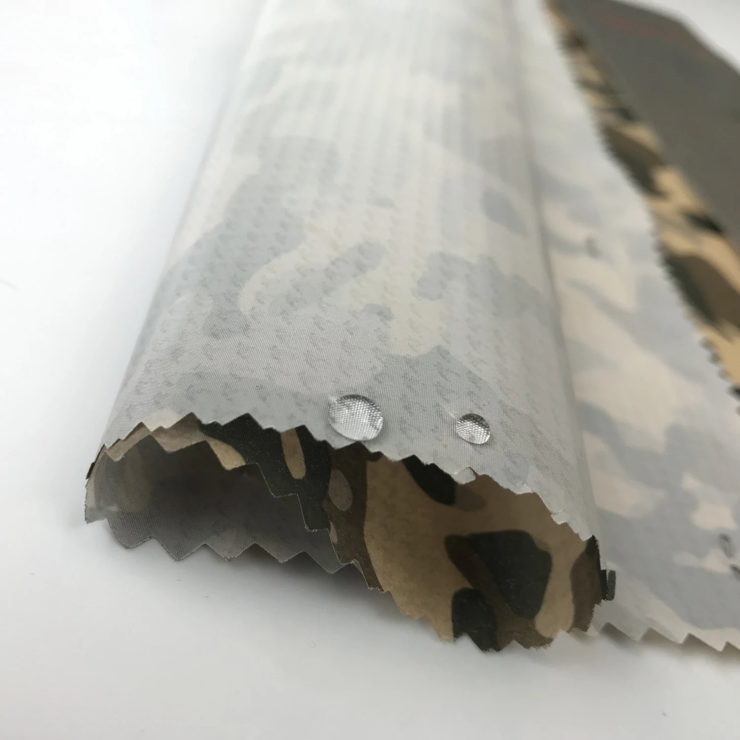 100% Polyester Taffeta fabric Foil Silver Down Proof Camouflage Fabric