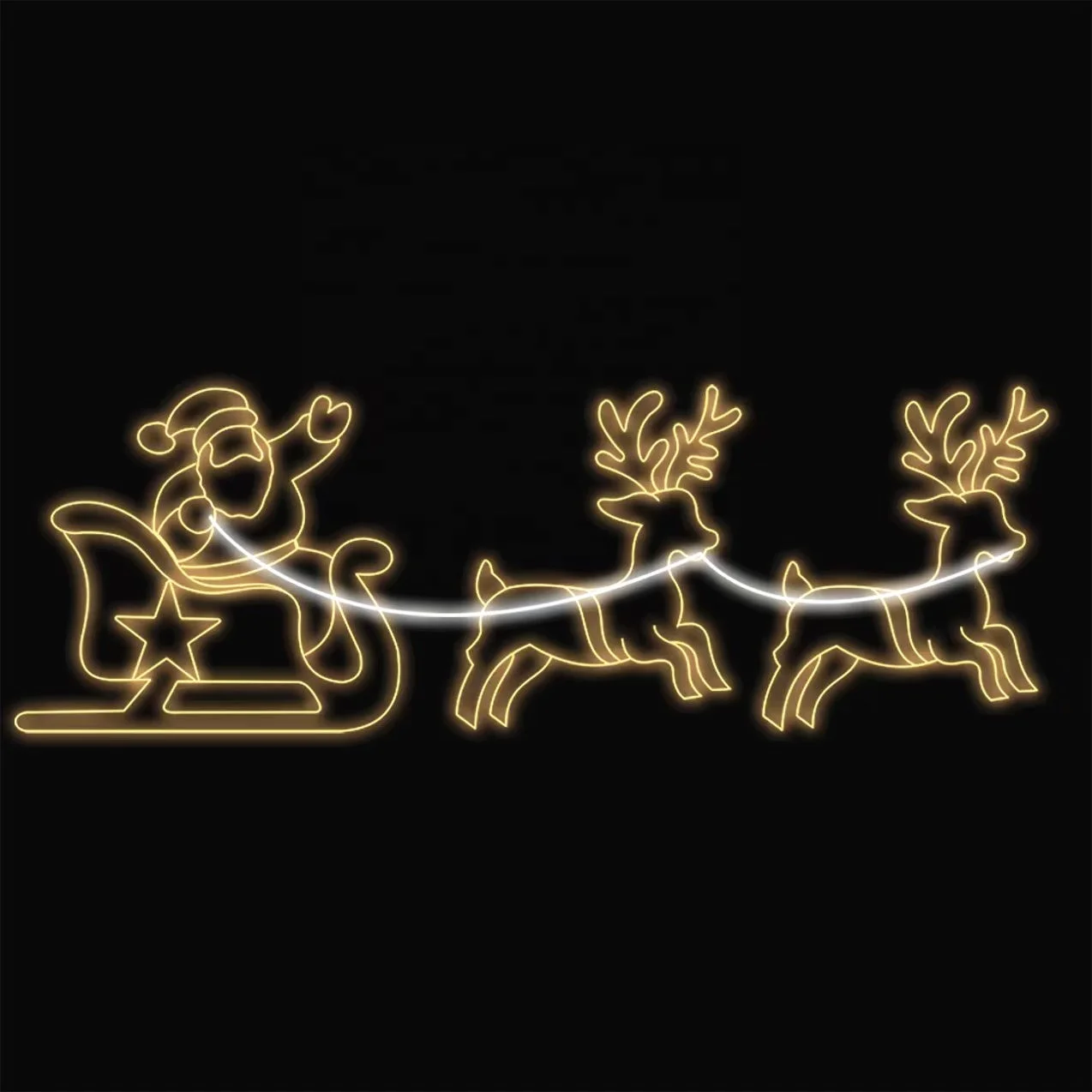 Outdoor christmas displays led outdoor santa sleigh with reindeer