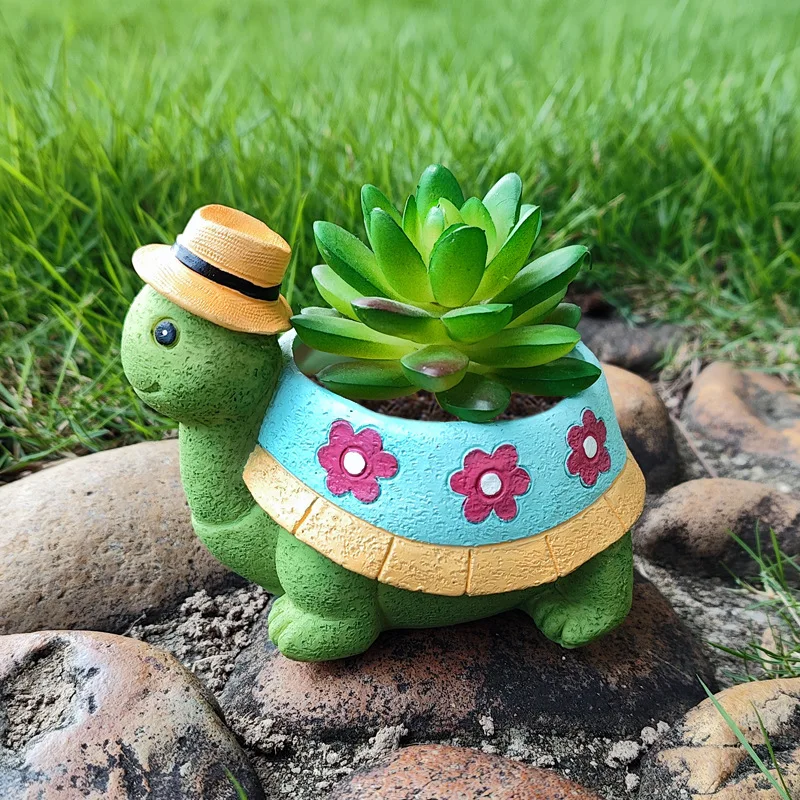 Custom Cartoon Meaty Flower Pot Set Combination Cute Creative Art Flower Pot Home Decoration Turtle Small Flower Pot