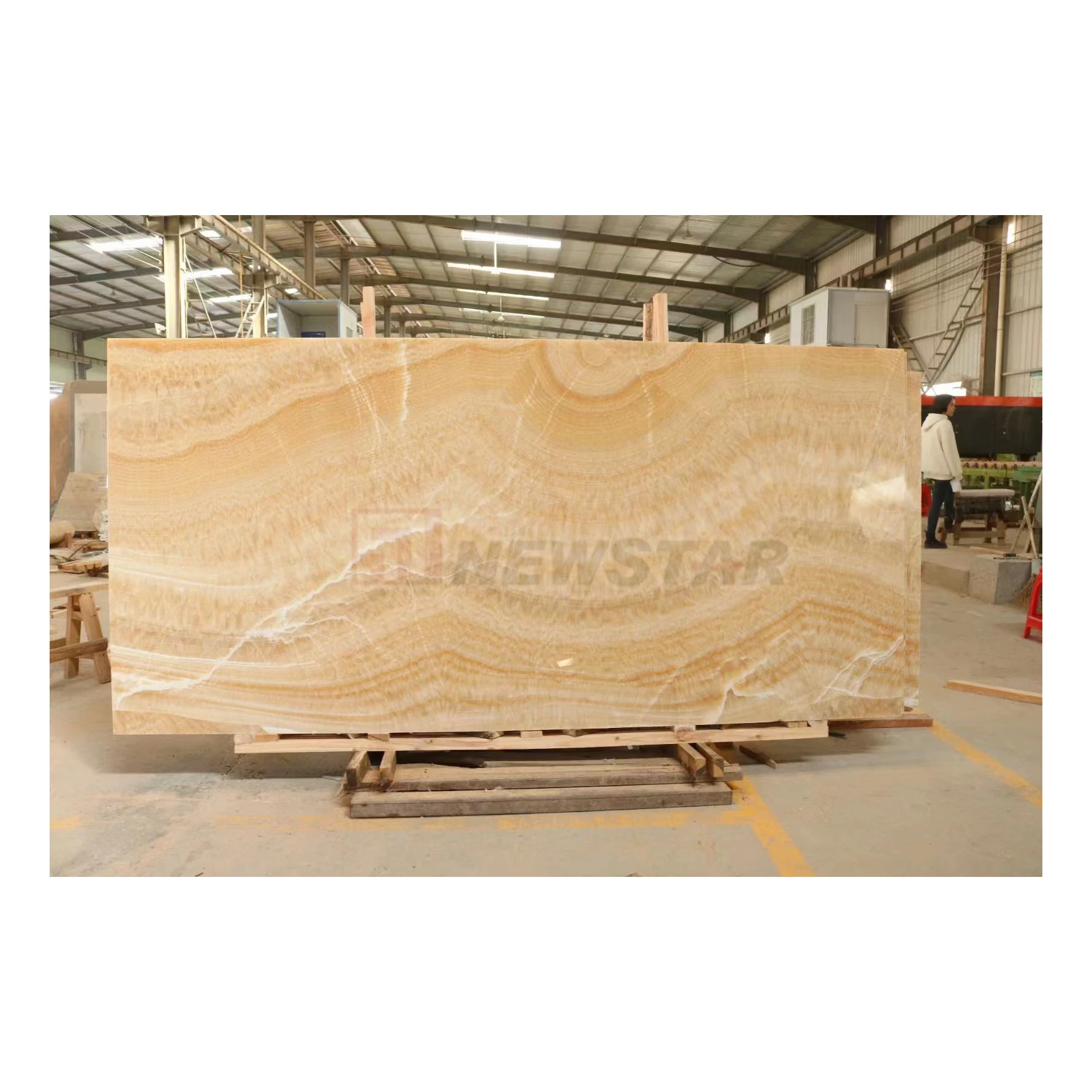 Newstar Natural Marble Stone Honey Onix Slab Countertop Floor Wall Tiles Yellow Onyx Slabs Bookmatch Yellow Marble Slab