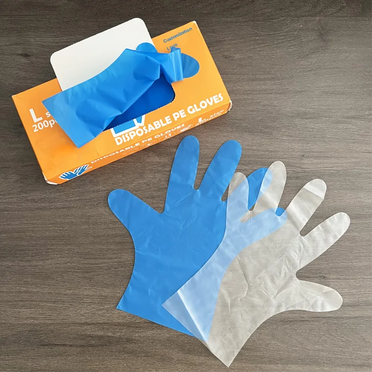 Factory Wholesale TPE HDPE PE Powder Free for Food Household Cleaning Plastic Disposable Vinyl Gloves