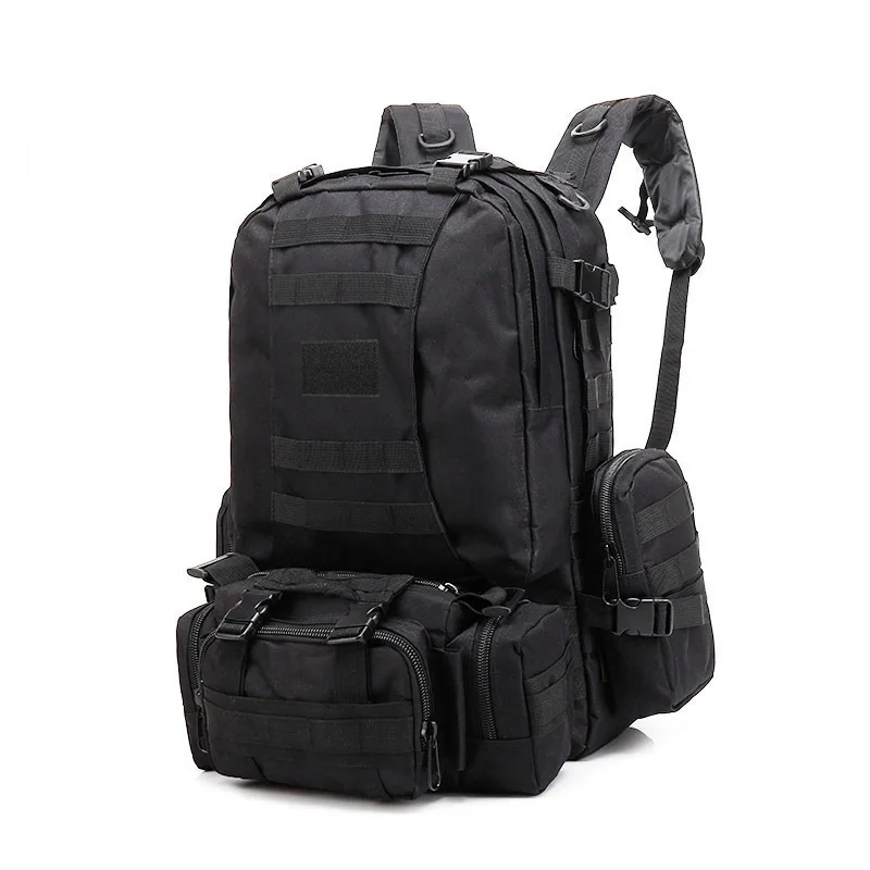 Tactical Backpack 55L Hiking Training Survival Hiking Pack Outdoor Sport Large Black Tactical Backpacks