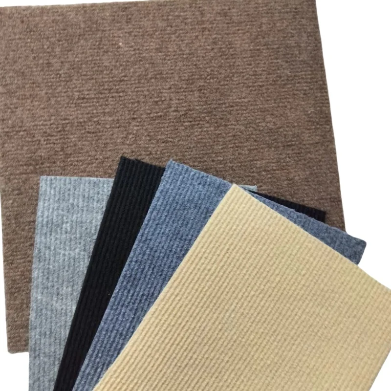 Eco-friendly Removable Modular Loop Pile Self Adhesive Carpet Tiles or TPE Backing Nylon Office Commercial Flooring Carpet Tiles