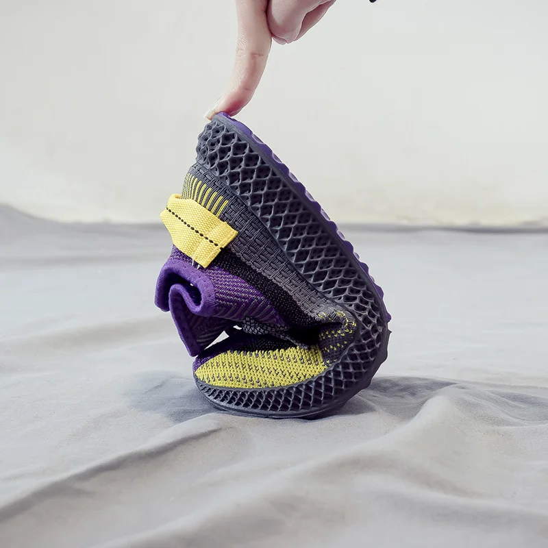 Китайский производитель, модные легкие дышащие вязаные кроссовки для женщин на заказ