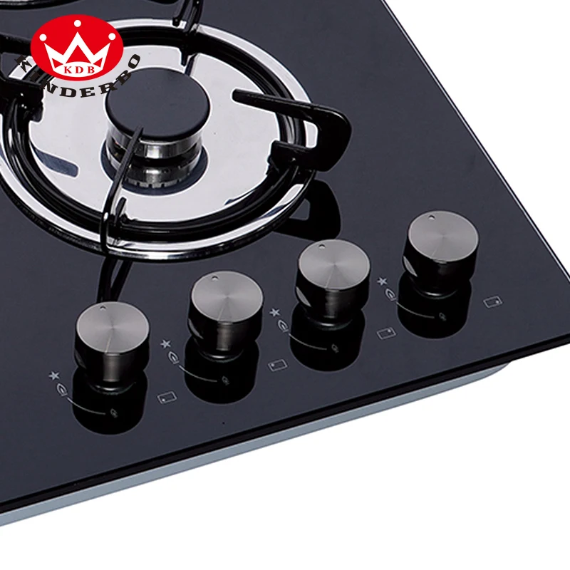 Китай оптовая продажа новая панель из закаленного стекла газовая плита встроенная в 4 горелки варочная