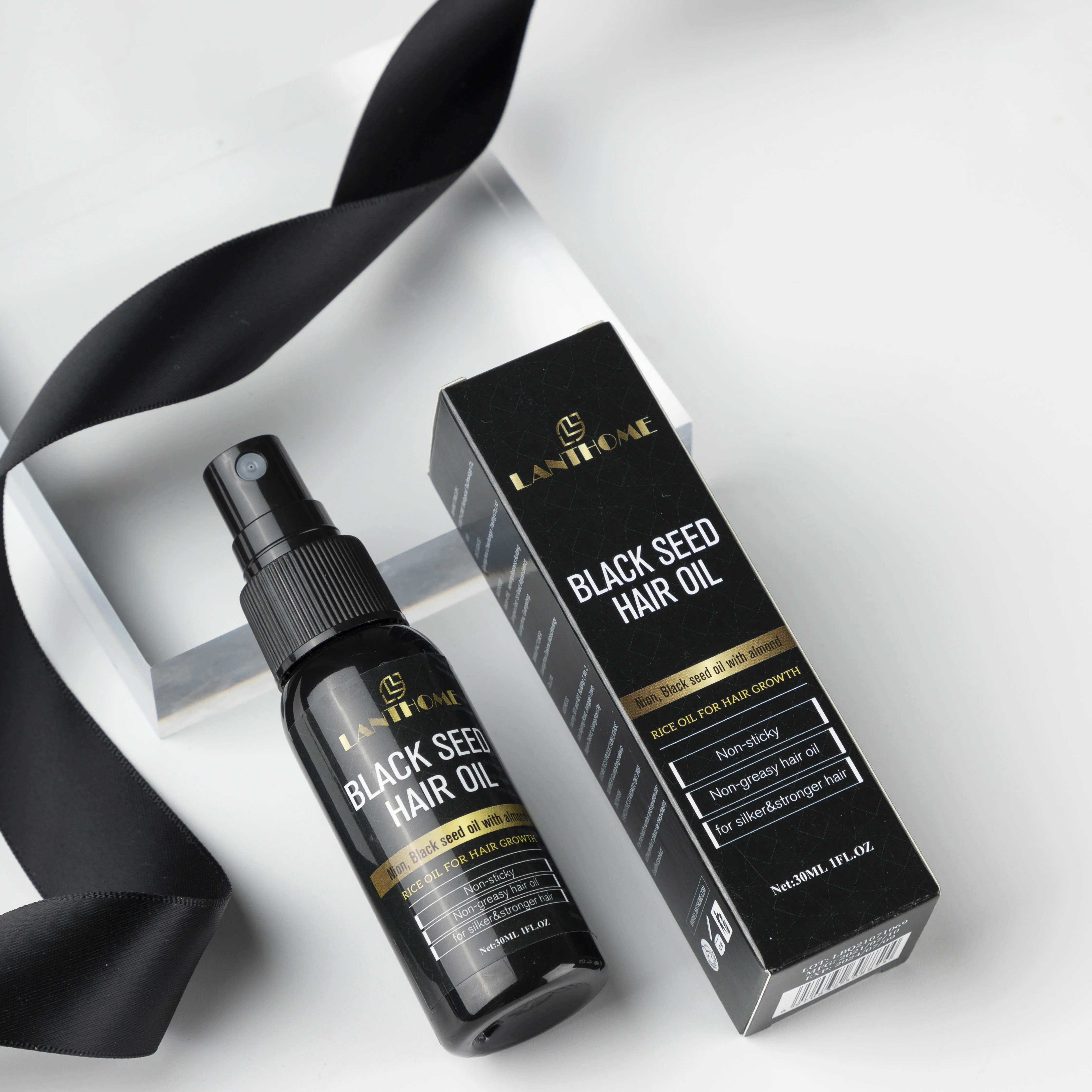 Wholesale Organic Fast Hair Loss Care Growth Treatment Bald Hair Black Seed Oil Rice Oil For Hair Growth Spray