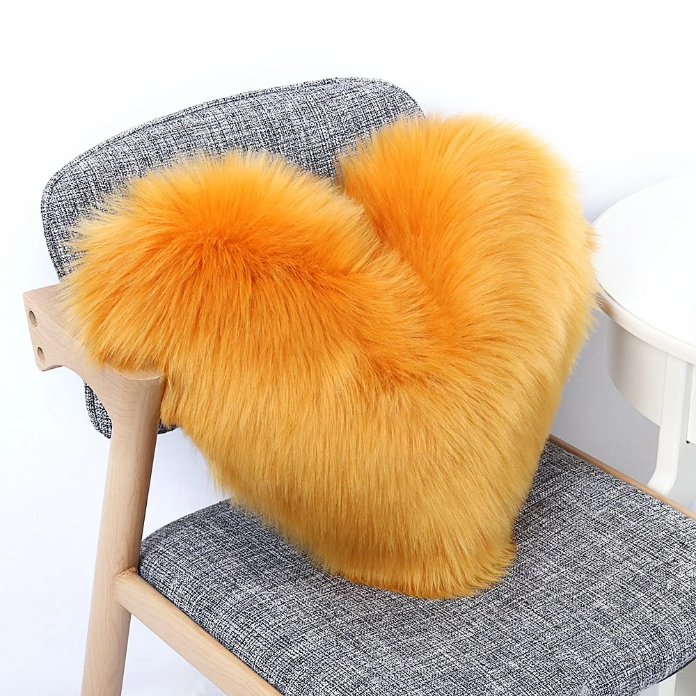Heart Shaped Faux Wool Fur Decorative Pillows Case Fluffy Soft Plush Throw Pillow Covers Sofa Car Decor Shaggy Cushion Cover