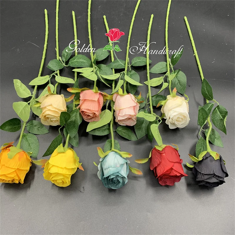 QSLH F201 New design Single Rose Flowers Artificial Flower Rose For Wedding decoration Artificial flowers for home decor