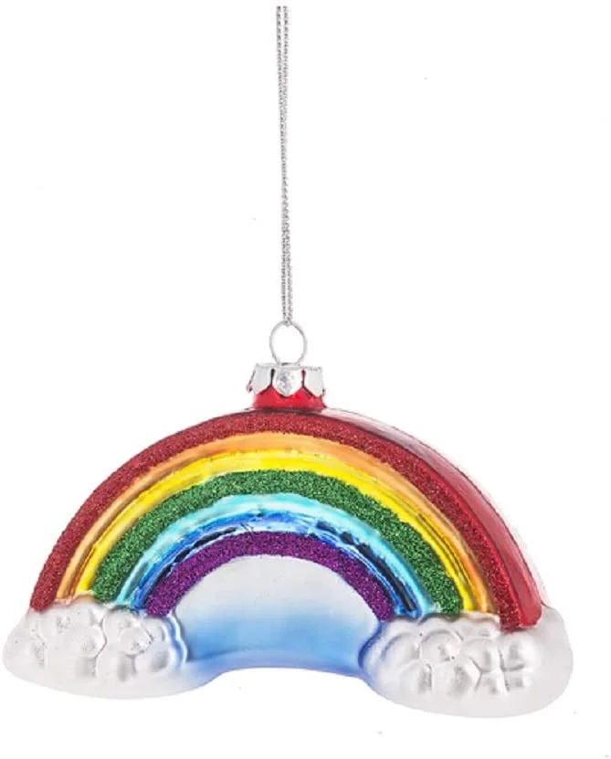 Hot sale, Rainbow Over Clouds Glass Christmas Ornament/glass christmas decorations