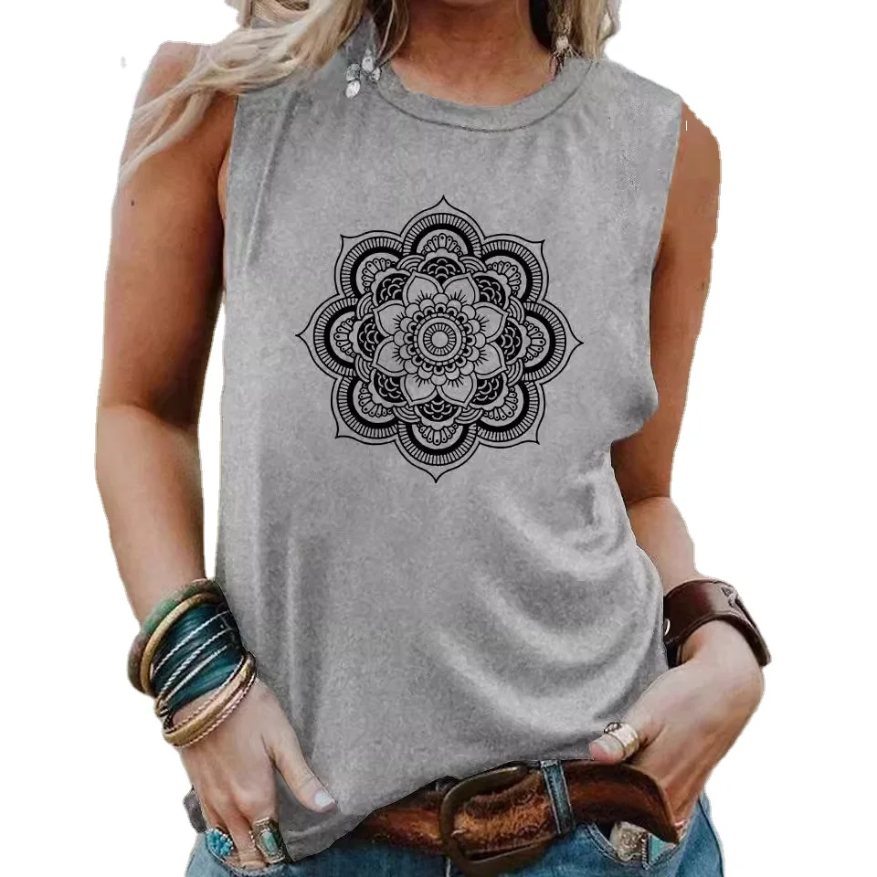 Womens Tank Tops Summer T Shirts Sleeveless Casual Loose Tunic Blouses