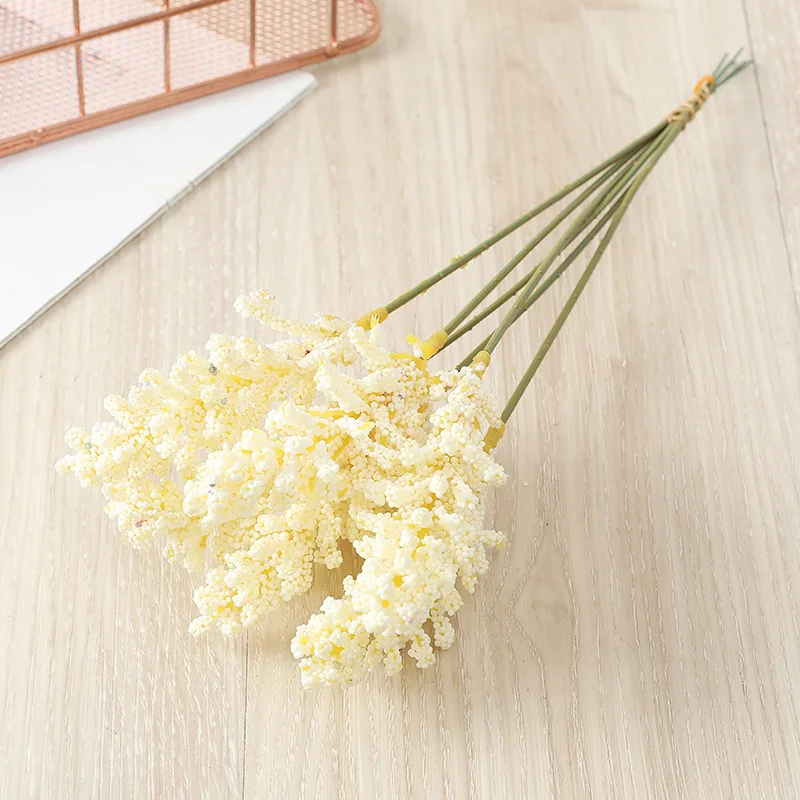 MU Artificial Flower 30cm Foamed Vanilla Spike Bouquet Arrangement Material