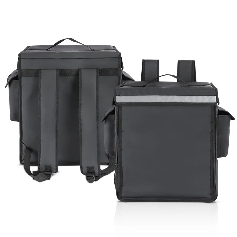 Large Capacity Insulated Delivery Bags For Bike With Reflective Strip Fold-able Food Delivery Backpack