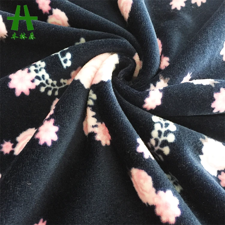 Mulinsen Textile Shaoxing Super Soft Flower Designs Printed Stretch Velvet Fabric Factory