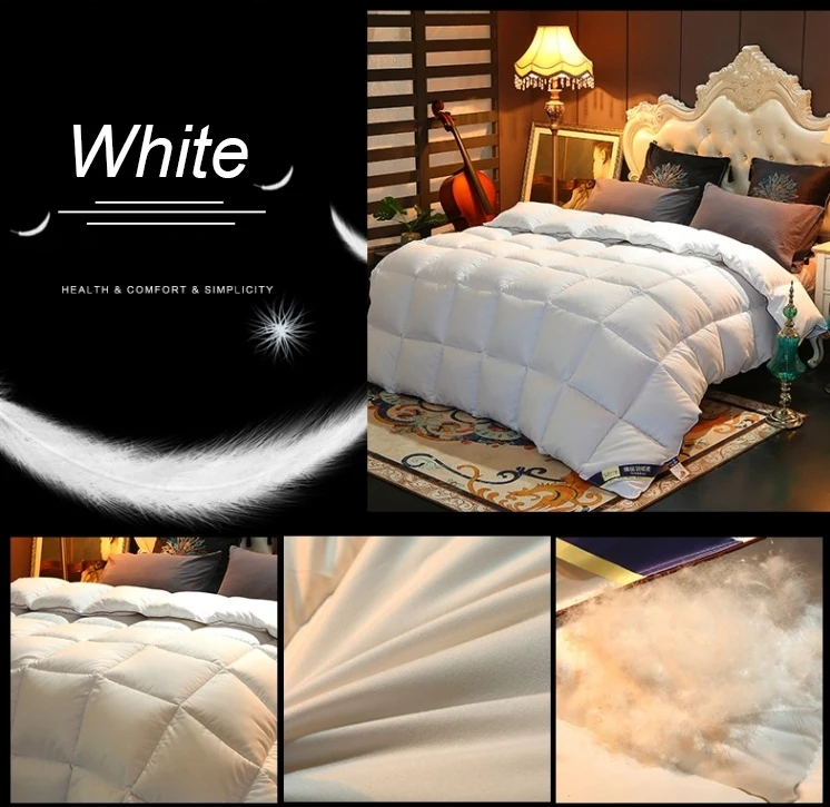 Bedding Duvet (White) - Four Seasons Quilt - Plush Goose Feather Fill Duvet Core - Suitable for Hotel, Home,Gift