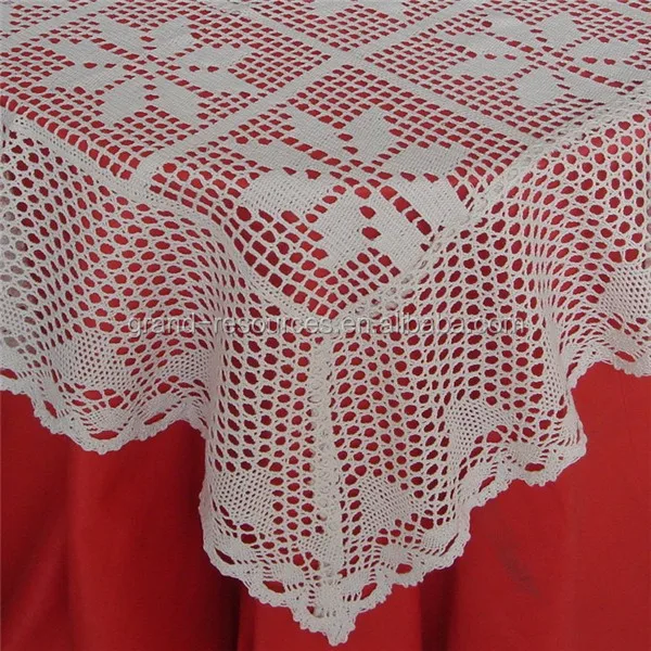 100% Cotton Plain Square 85*85cm Crochet Tablecloth