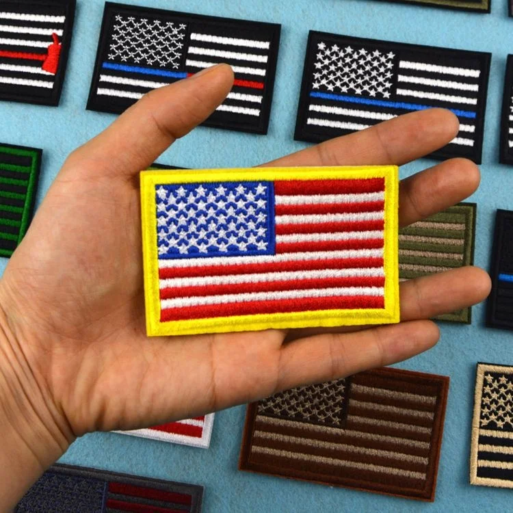 
flag patch sticker, magic sticker, adhesive fabric flag labels 