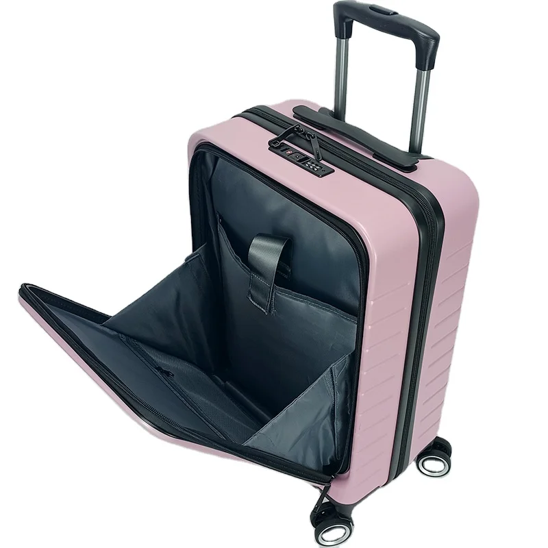 Комплект ручной клади воздушный дюйм 20 дюймов с твердой оболочкой Дорожный чемодан алюминиевый каркас ПК 2 шт. передний открытый карманный для ноутбука