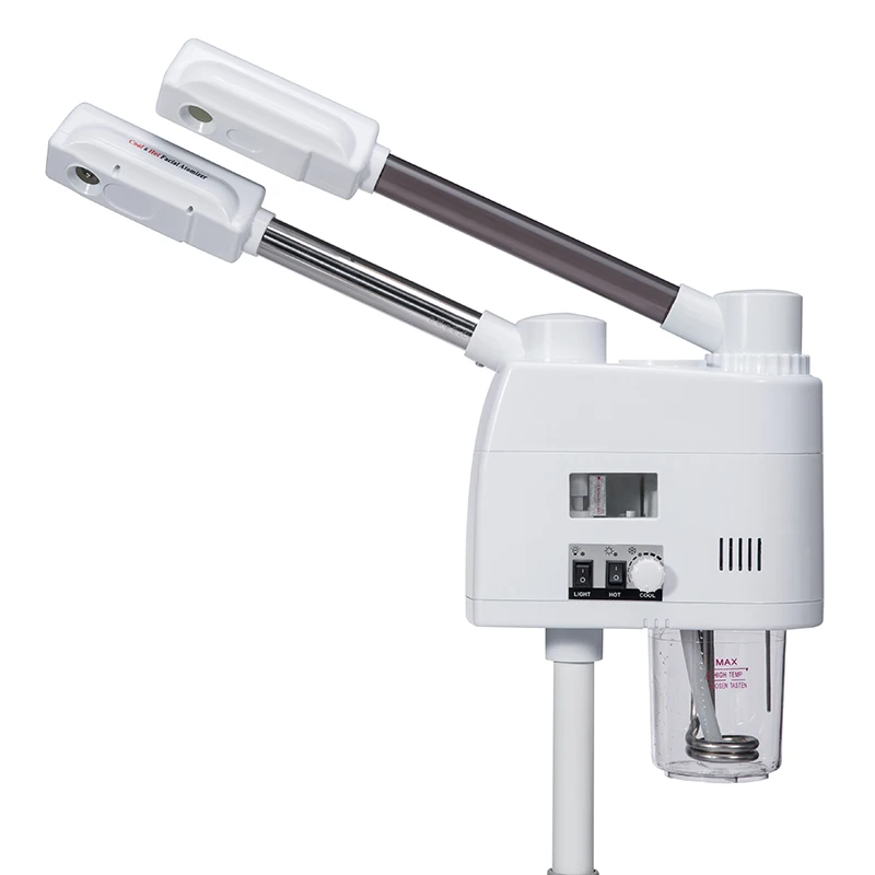Best Seller 2 in 1 Hot And Cold Double Head Spray Face Steamer Nano Facial Mist Sprayer with stand