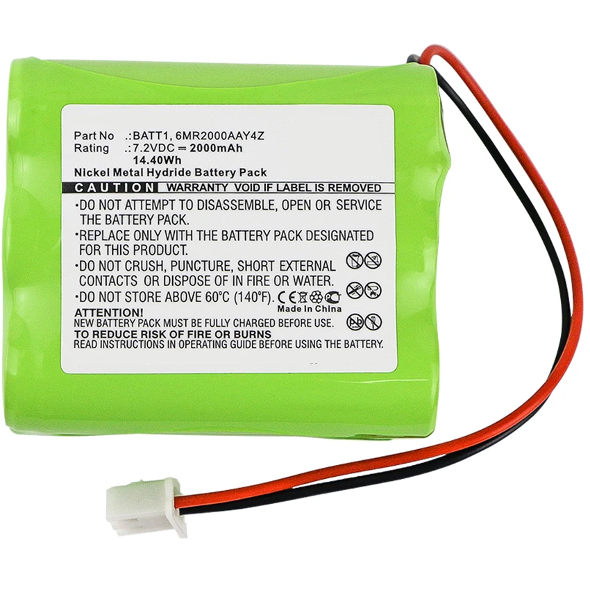 7.2v 2000mah 2*3 Ni-MH Replacement Battery Pack For Linear Corp PERS-4200 Alarm System