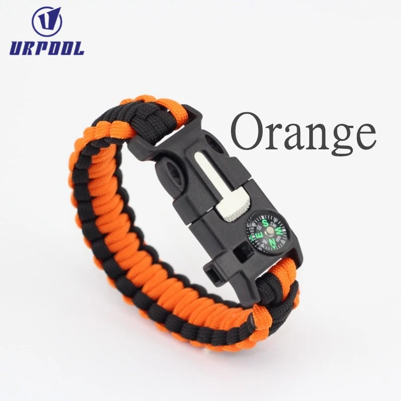 emergency survival magnesium flint steel stone fire starter survival bracelet string