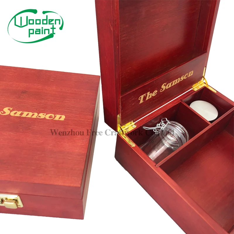 
Factory Price eco friendly bamboo wooden storage weed stash box grinder UV smoking Rolling Tray 