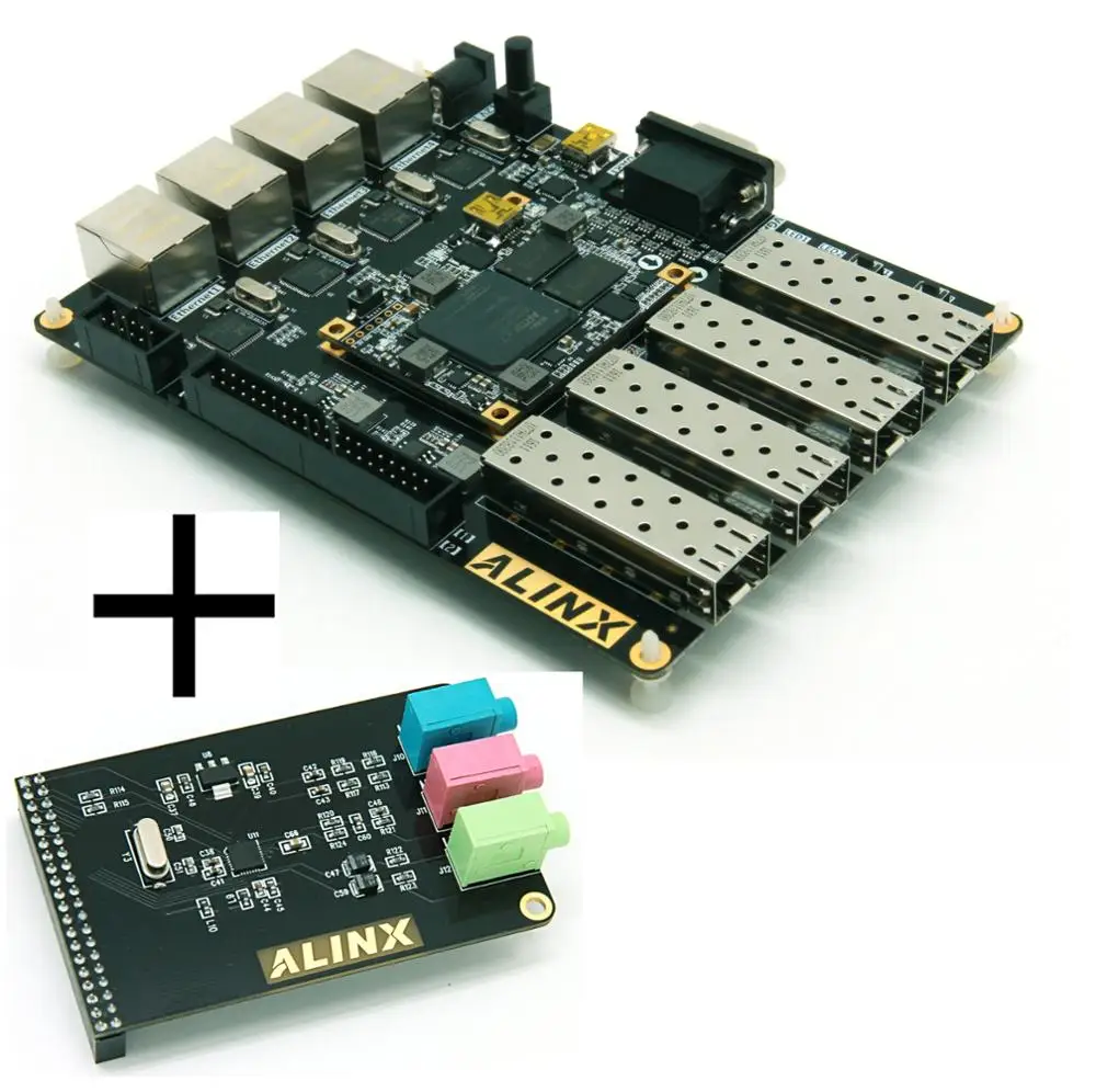 
XILINX Artix-7 FPGA Development Board A7 XC7A100T 4 Ethernet 4 SFP ALINX Brand (FPGA Development kit + WM8731 Audio Module) 