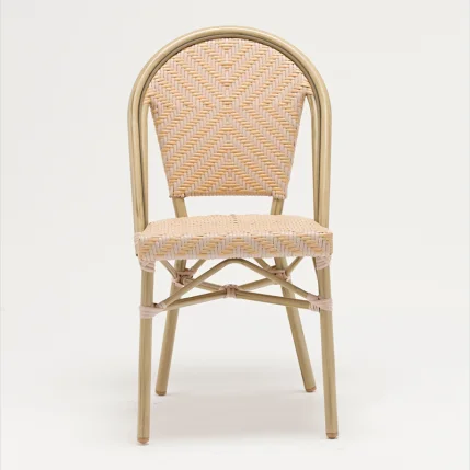 French style bistro red wicker cafe & restaurant dining chair
