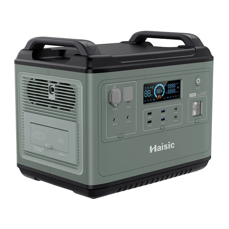 2000W High Capacity Solar Generator LiFePO4 Battery Outdoor Power Supply with RV Port for Camping Food Trucks Explorers