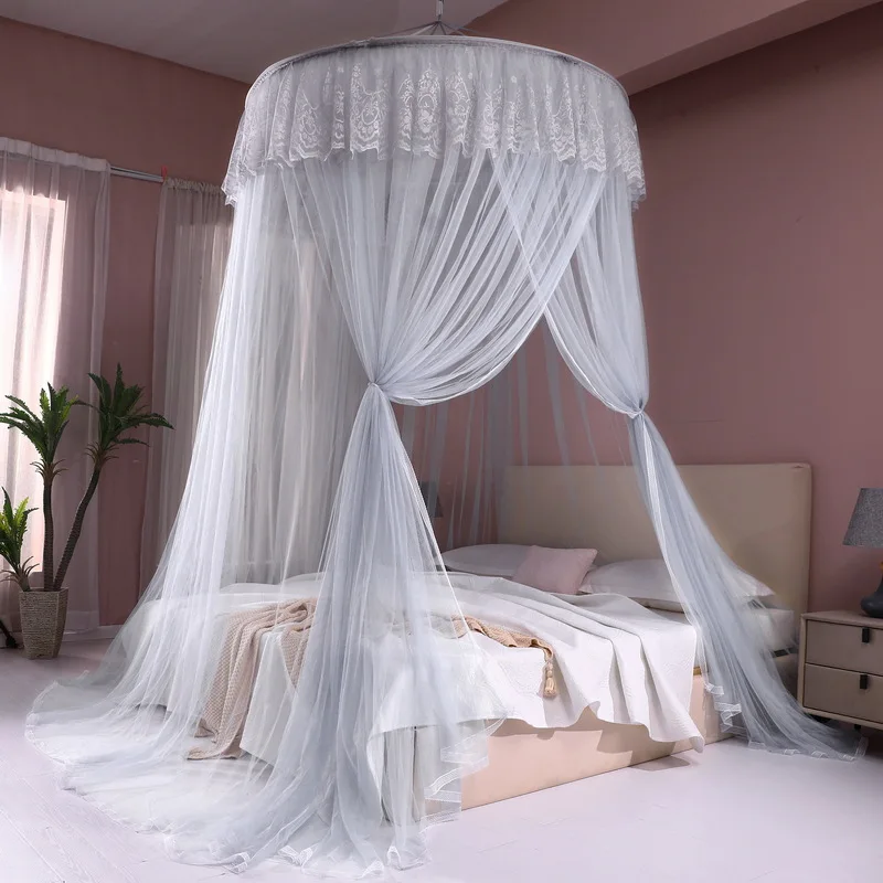 New fashion dome mosquito ceiling princess bed folding elegant circular top mosquito net for bed