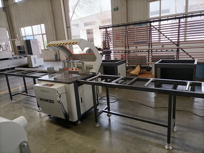 Single head cutting saw for aluminum and PVC window making