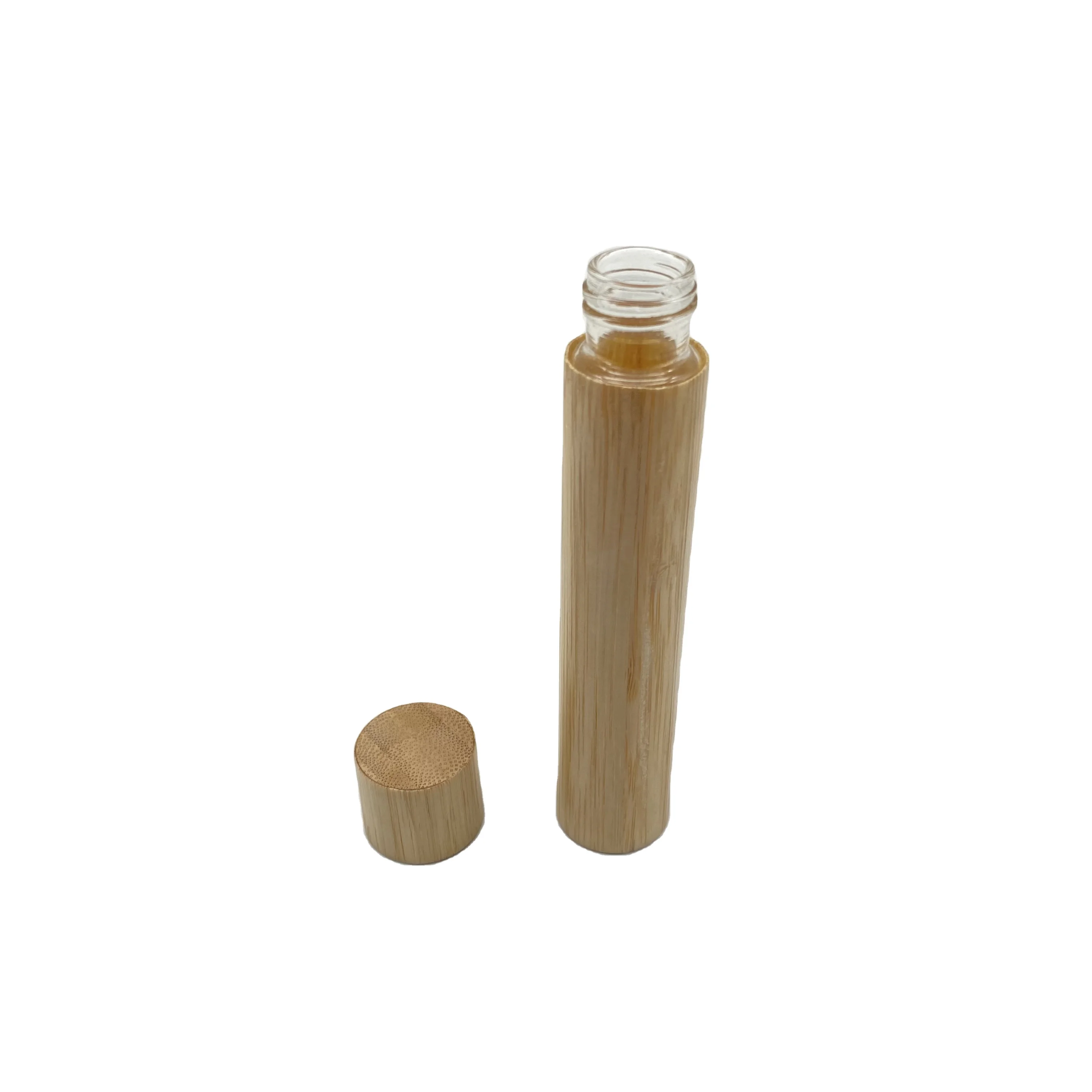 custom printed 100mm glass material smell proof cr transparent storage tube with child resistant screw lid