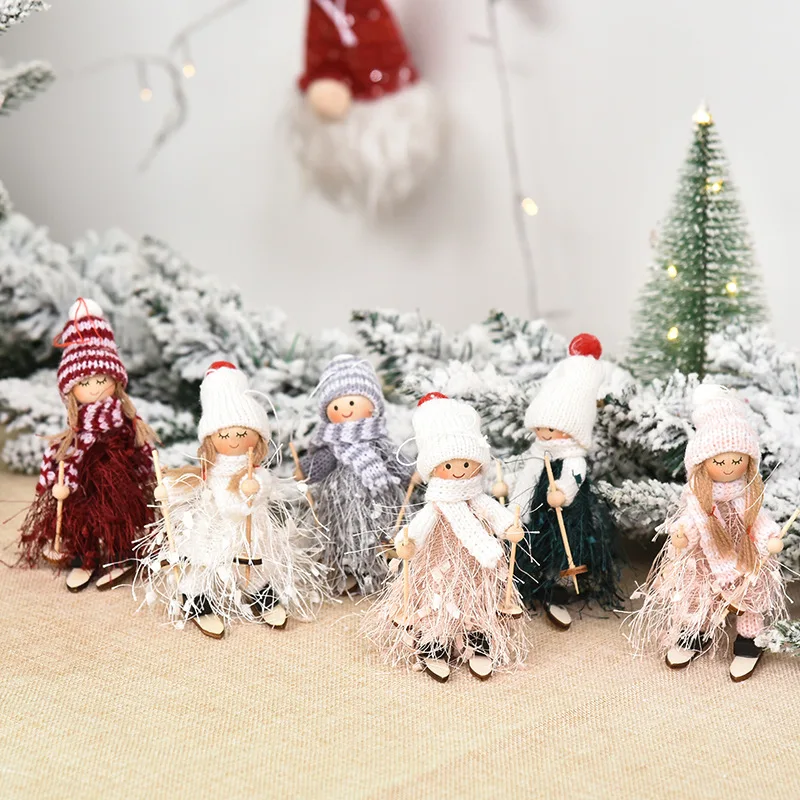 High Quality Mini Christmas Toys Hanging Ornament Plush Christmas Decoration tree Doll