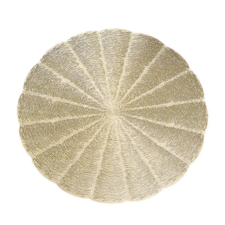 Western Style Dining Table Hollow Mat Round Pvc Non-Slip Cup Coasters Heat Insulation Vinyl Placemat For Home Hotel Decor
