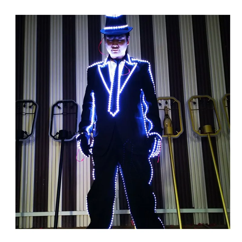 LED Luminous Suit Remote Control Glowing Costume white light