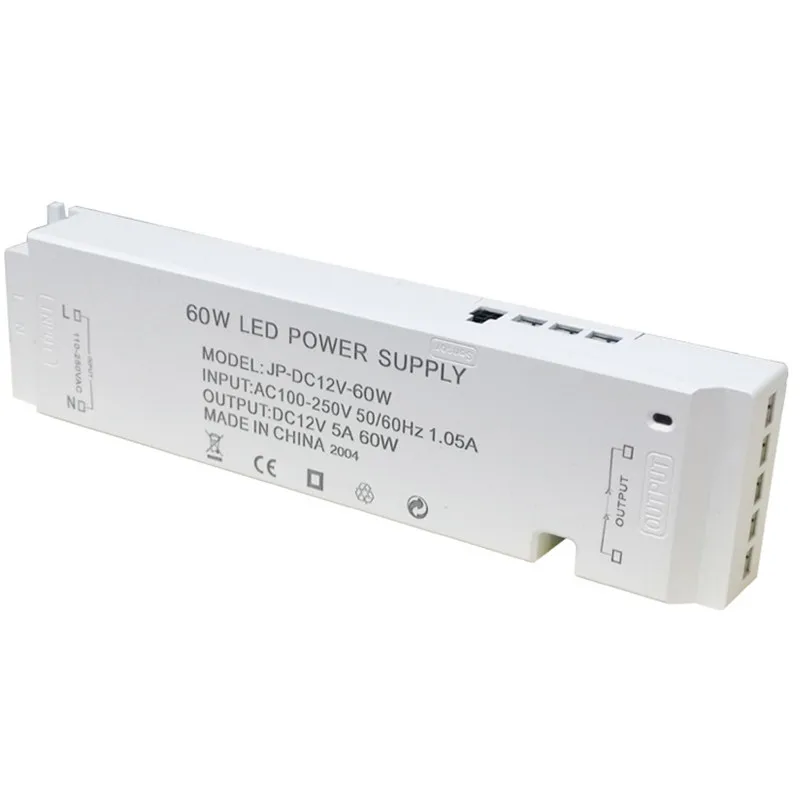 Светодиодный привод для шкафа, 60 Вт, 100 Вт, 12 В, 5 А, Интеллектуальный источник питания с Индукционным переключателем