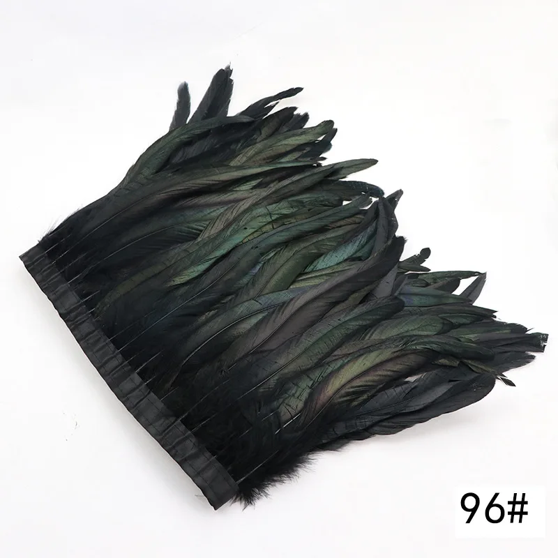 25-30 cm 10-12 inch Feathers Fringes Lot Rooster Tail Feather Trims for Needlework DIY Handicrafts Clothes Carnival Accessories