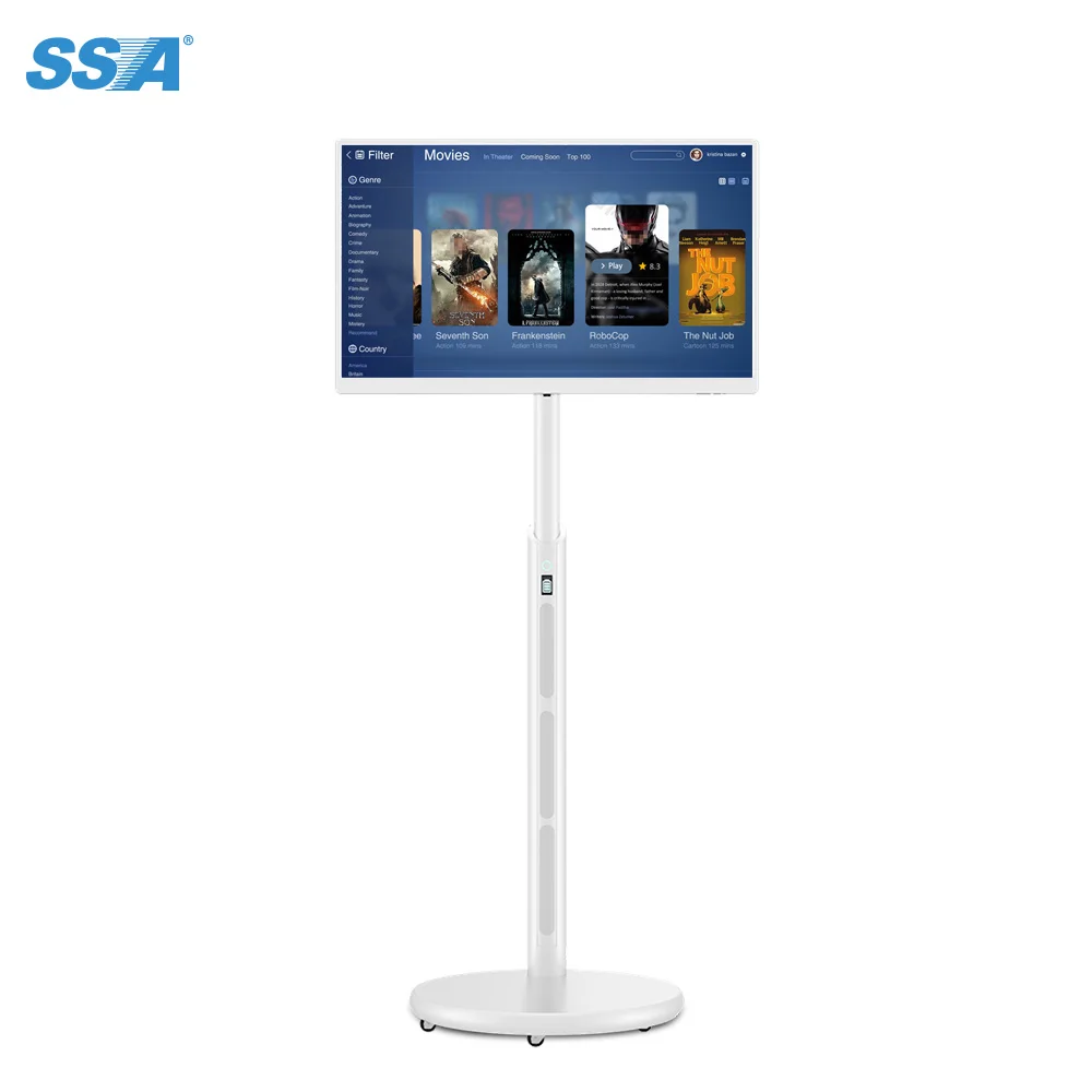 Portable 27 inch incell hd touch display IPS screen rotate USB wifi smart online television TV for work studying workout gaming