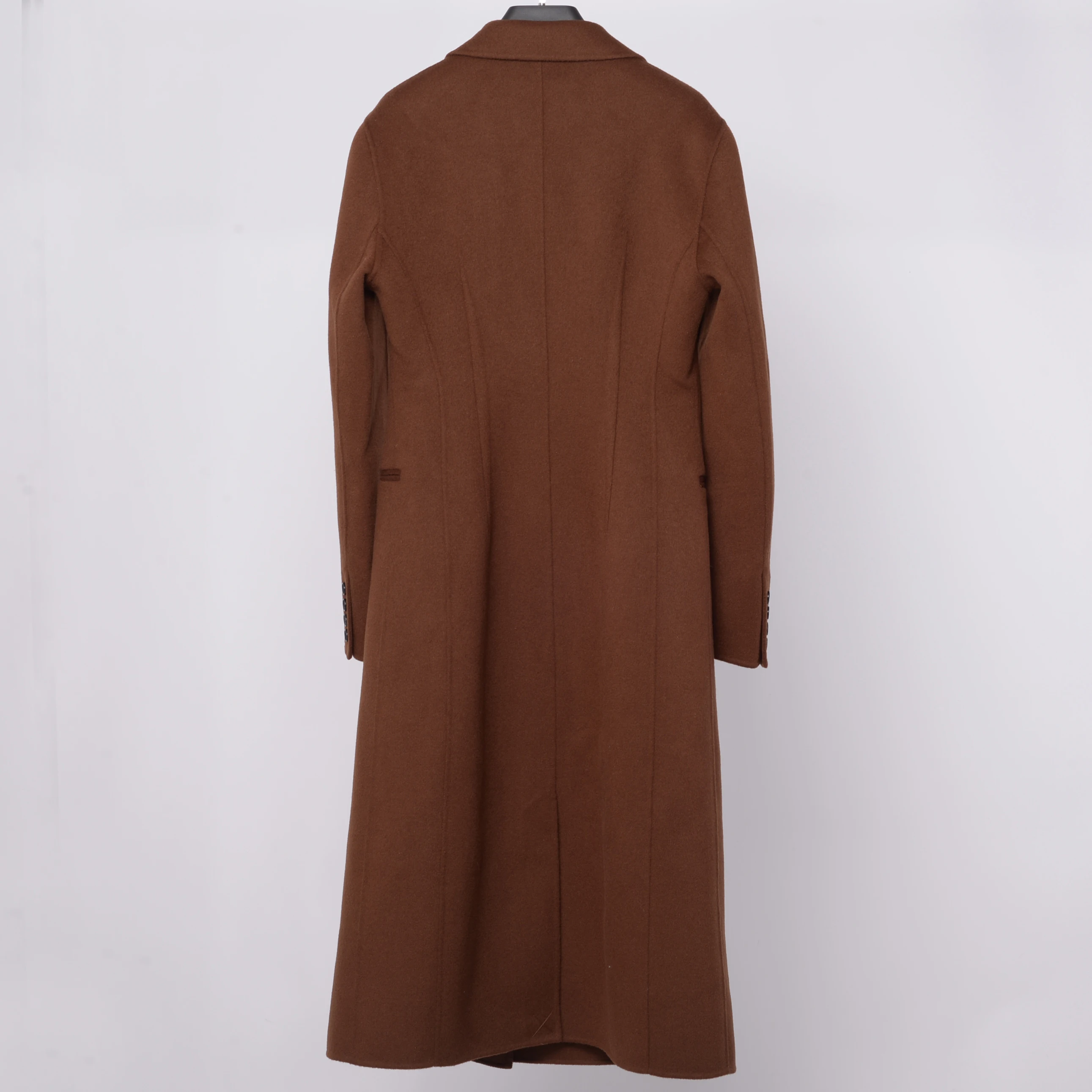 Women winter fashion long double face 100%wool pea coat