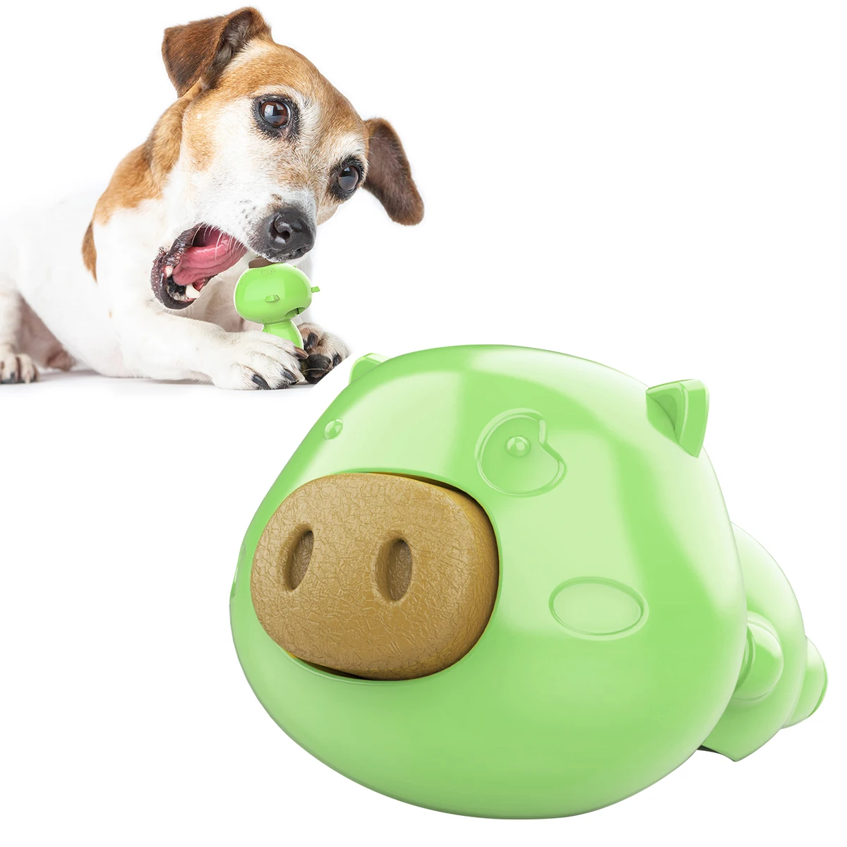 
Best-selling rubber cleaning toys pet molar cake molar teeth bite-resistant dog toy pig snack toy 
