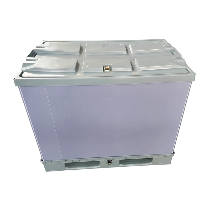 easy to assemble 1200*1000 4 Way PolyBox Foldable Container 1200l collapsable pallet box lid
