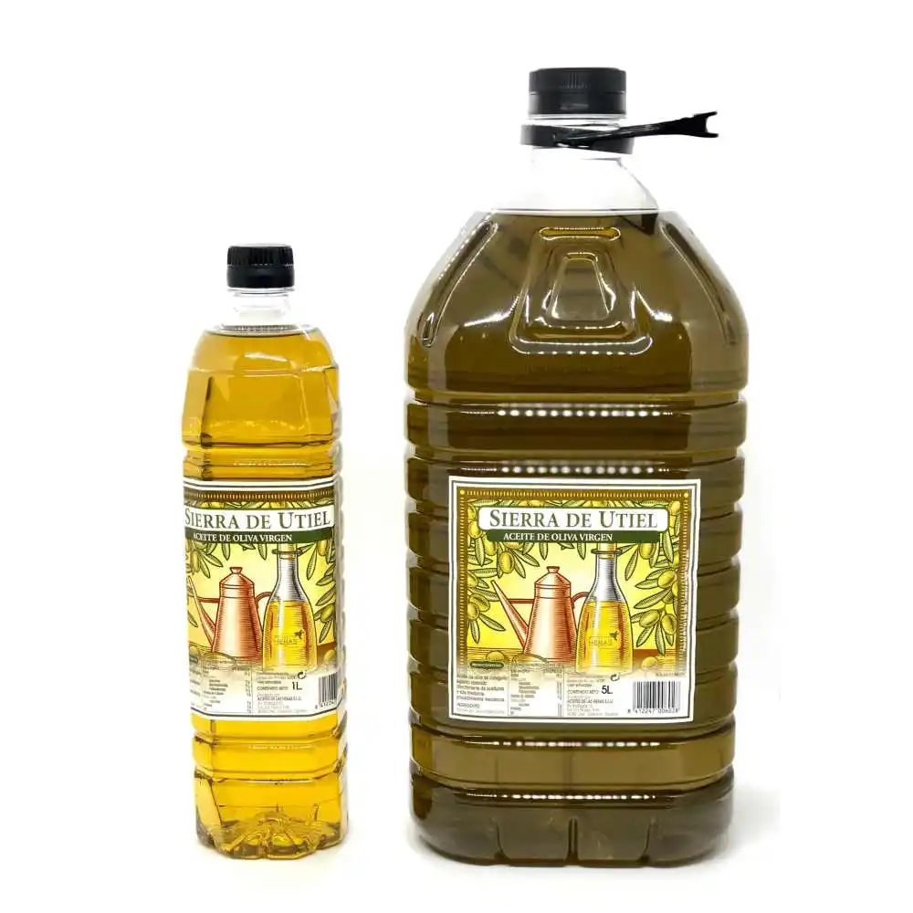 Virgin Olive Oil 5 liter PET bottle, Sierra de Utiel first cold pressed Spanish Olive Oil