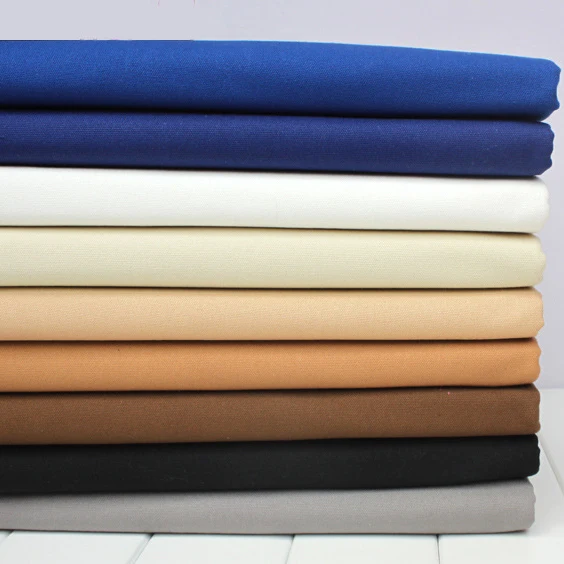 Wholesale organic pure 100% cotton color twill solid dyed canvas fabric for clothing textile